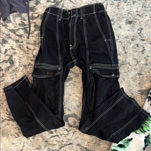 Black Men's Pants with White Stitching